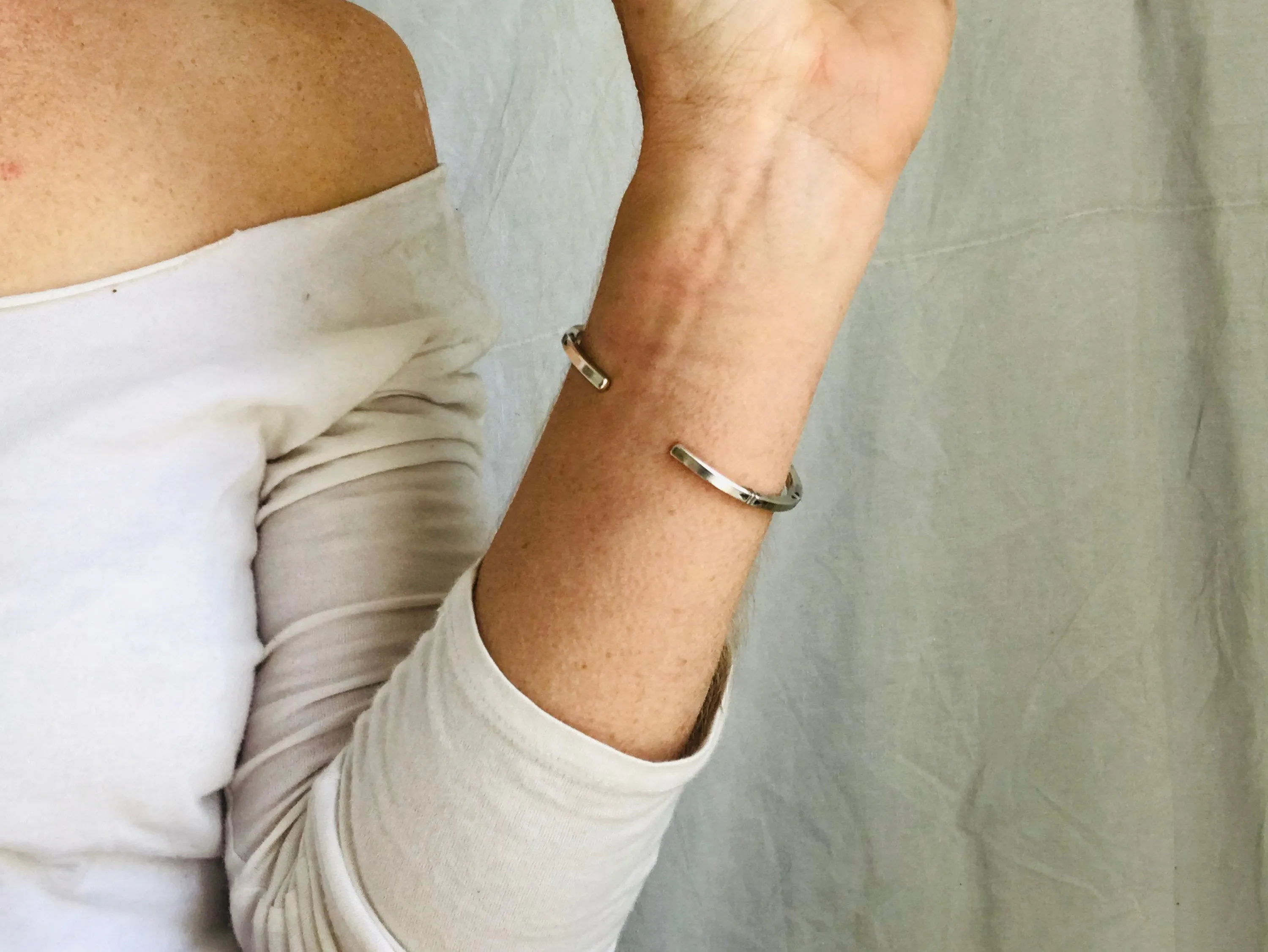 PAIR Sterling Silver Bangle from the Karen Hill Tribe of Thailand