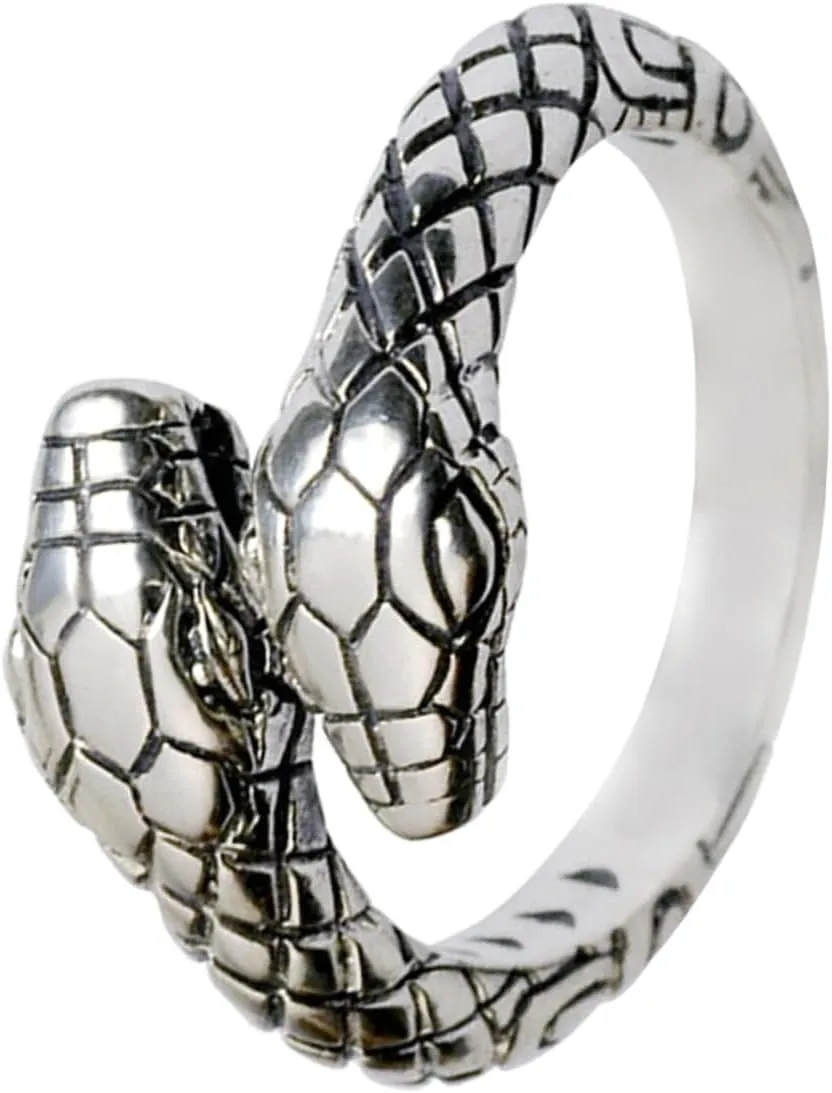 PartyKindom Snake Shaped Adjustable Ring for Women Retro Ring Jewelry for Daily Wear Parties Special Occasions Finger Accessory for Unique Style
