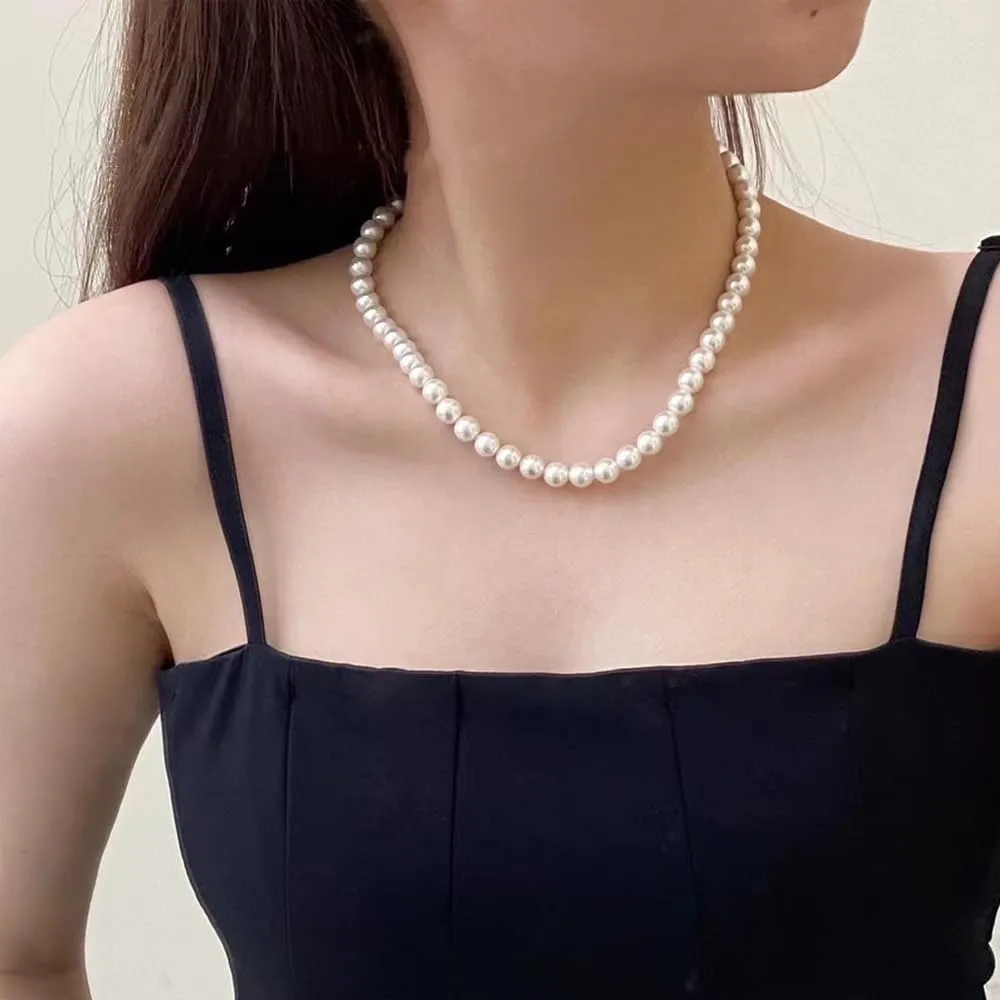 Pearl Choker Necklaces for Women Dainty Gold Pearl Necklace Adjustable Fake Pearl Necklace Bridesmaid Formal Birthday Jewelry Gifts