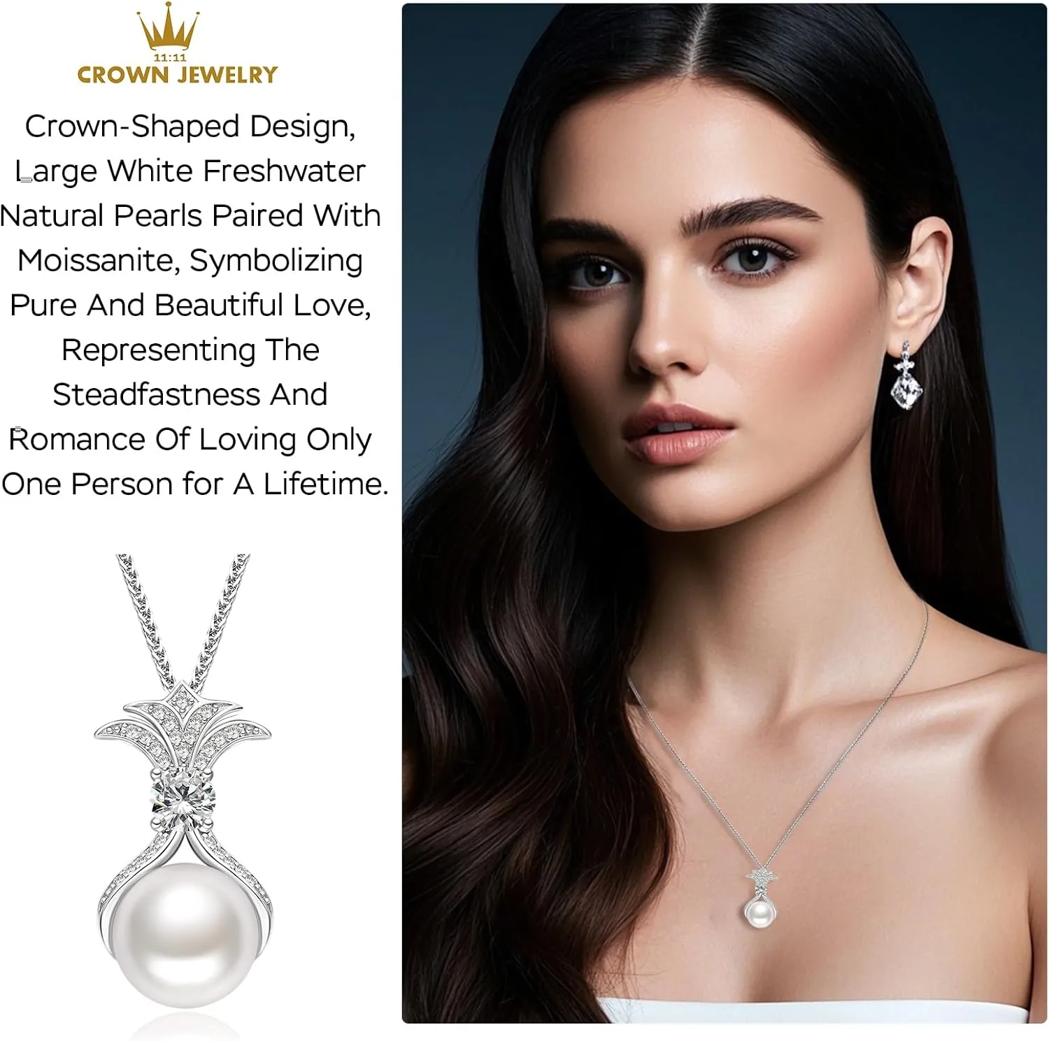 Pearl Necklaces for Women, Anniversary Birthday Gifts for Wife, Mom, Dauhter, Girlfriend, Grandma