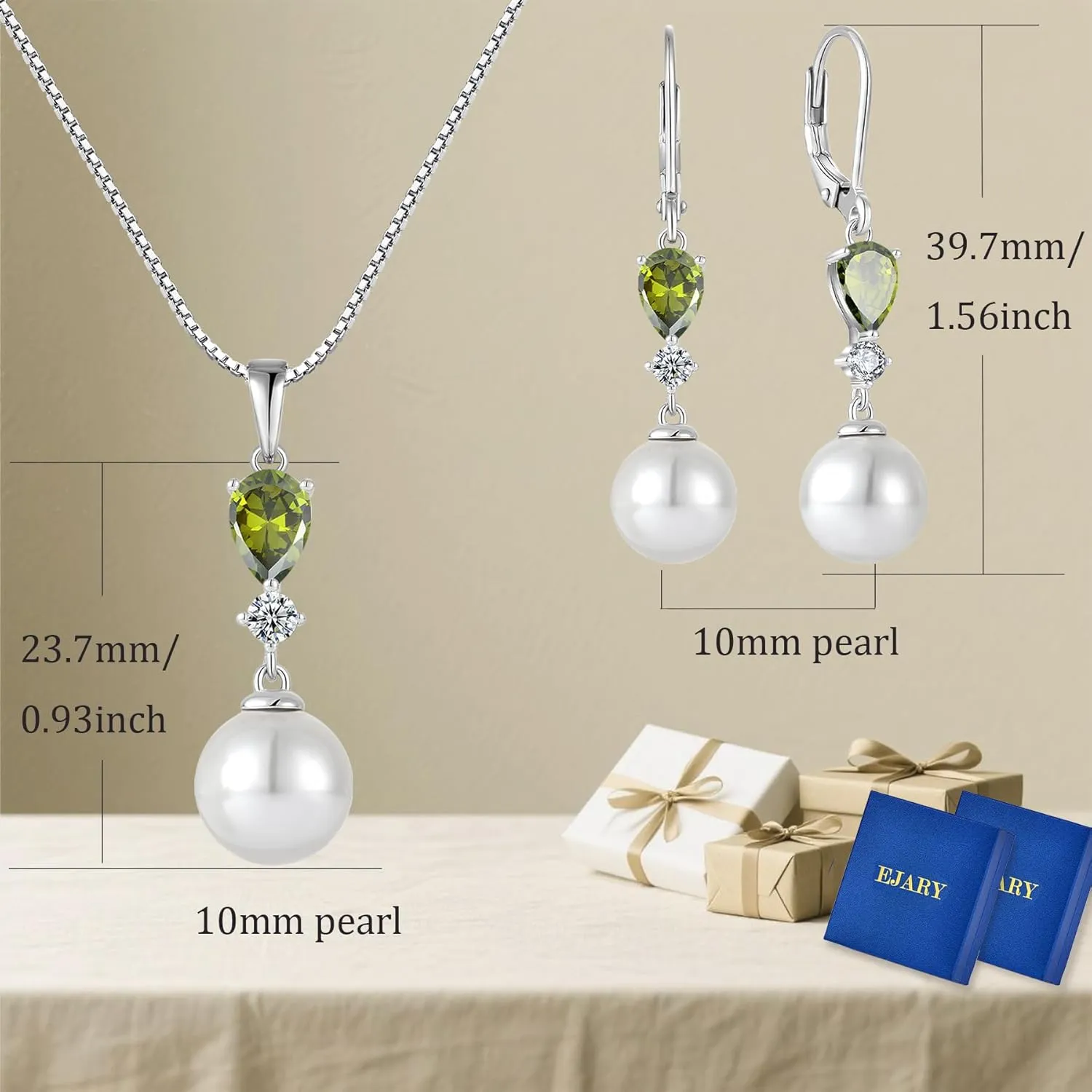 Pearl Pendant Necklaces for Women 925 Sterling Silver Pearls Birthstone Necklace Jewelry for Christmas Valentine's Day Mother's Day