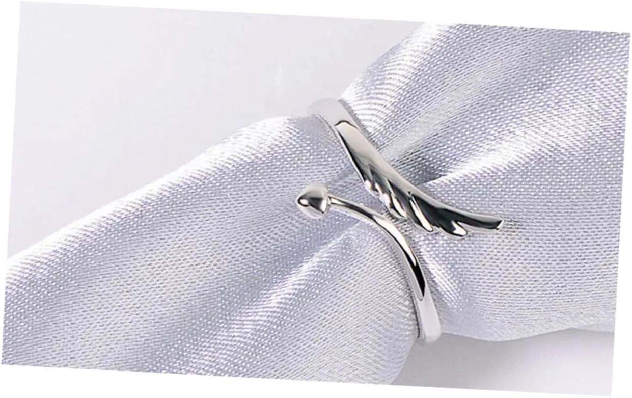 PRETYZOOM Adjustable Women Silver Ring Wing Shape Ring Lady Silver Ring