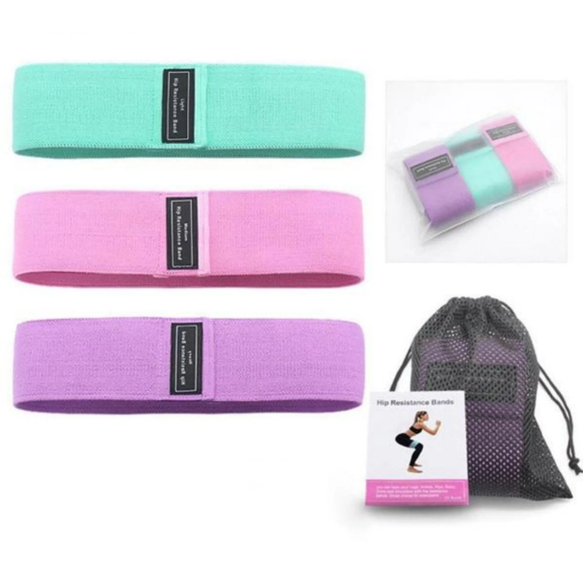 Pro - Fitness Resistance Bands Xtra-Wide - Free Carry bag