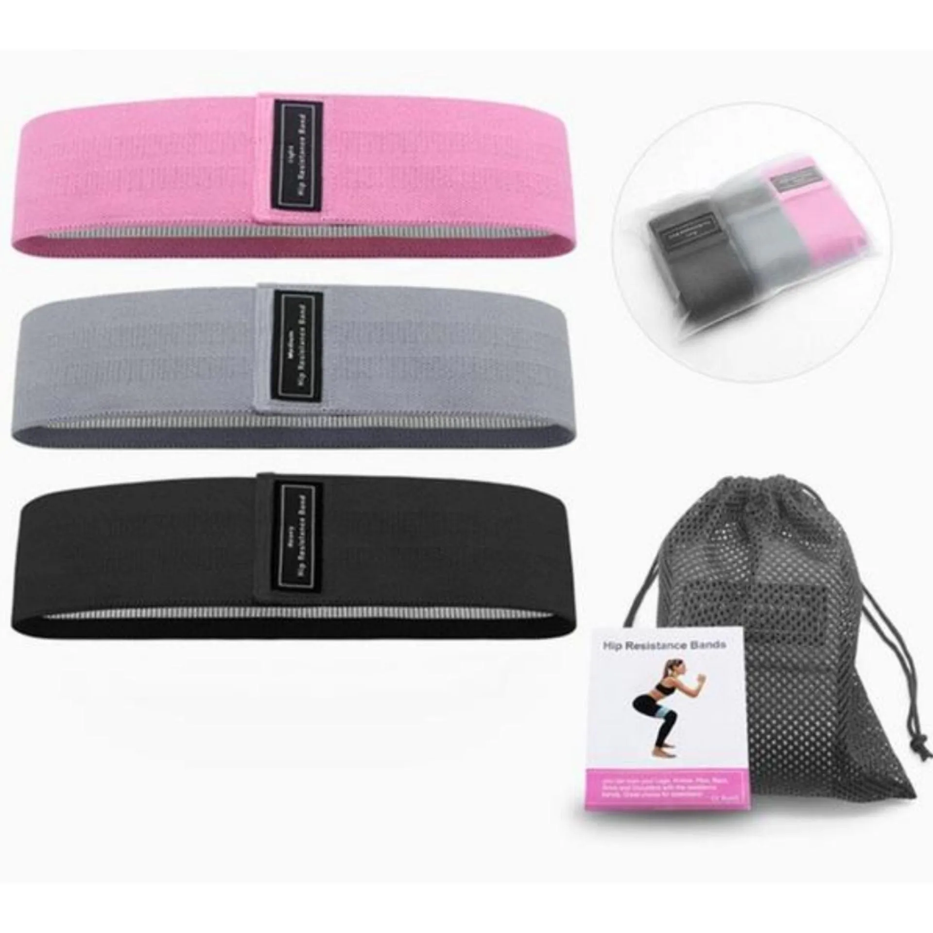 Pro - Fitness Resistance Bands Xtra-Wide - Free Carry bag