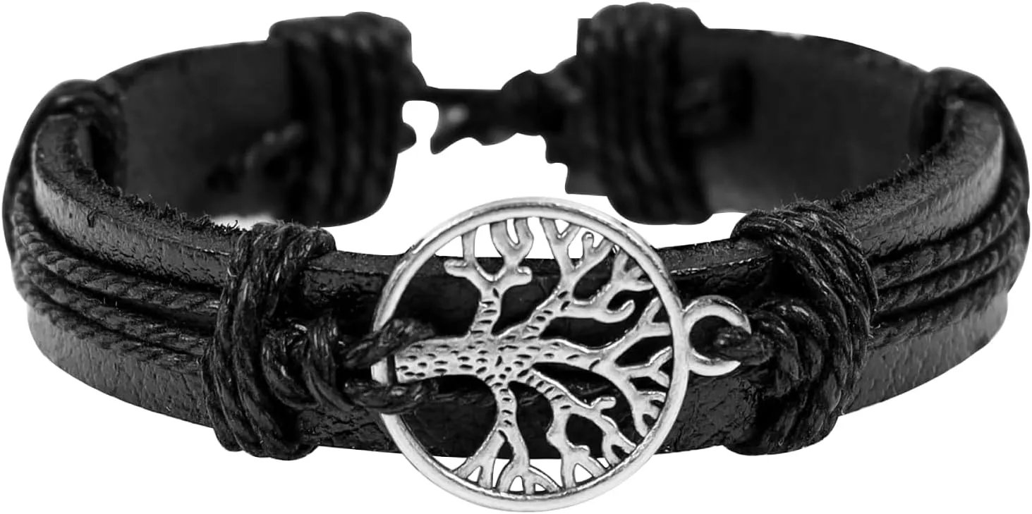 Punk Gothic Leather Bracelet for Men Women Spike Cuff Bangle Cross Bracelet Adjustable Goth Jewelry