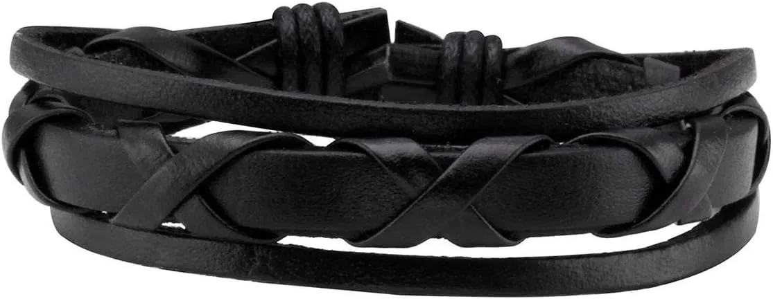 Punk Gothic Leather Bracelet for Men Women Spike Cuff Bangle Cross Bracelet Adjustable Goth Jewelry