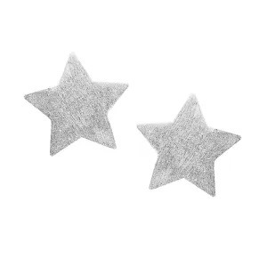 Sheila Fajl Lana Star Stud Earrings in Brushed Silver Plated