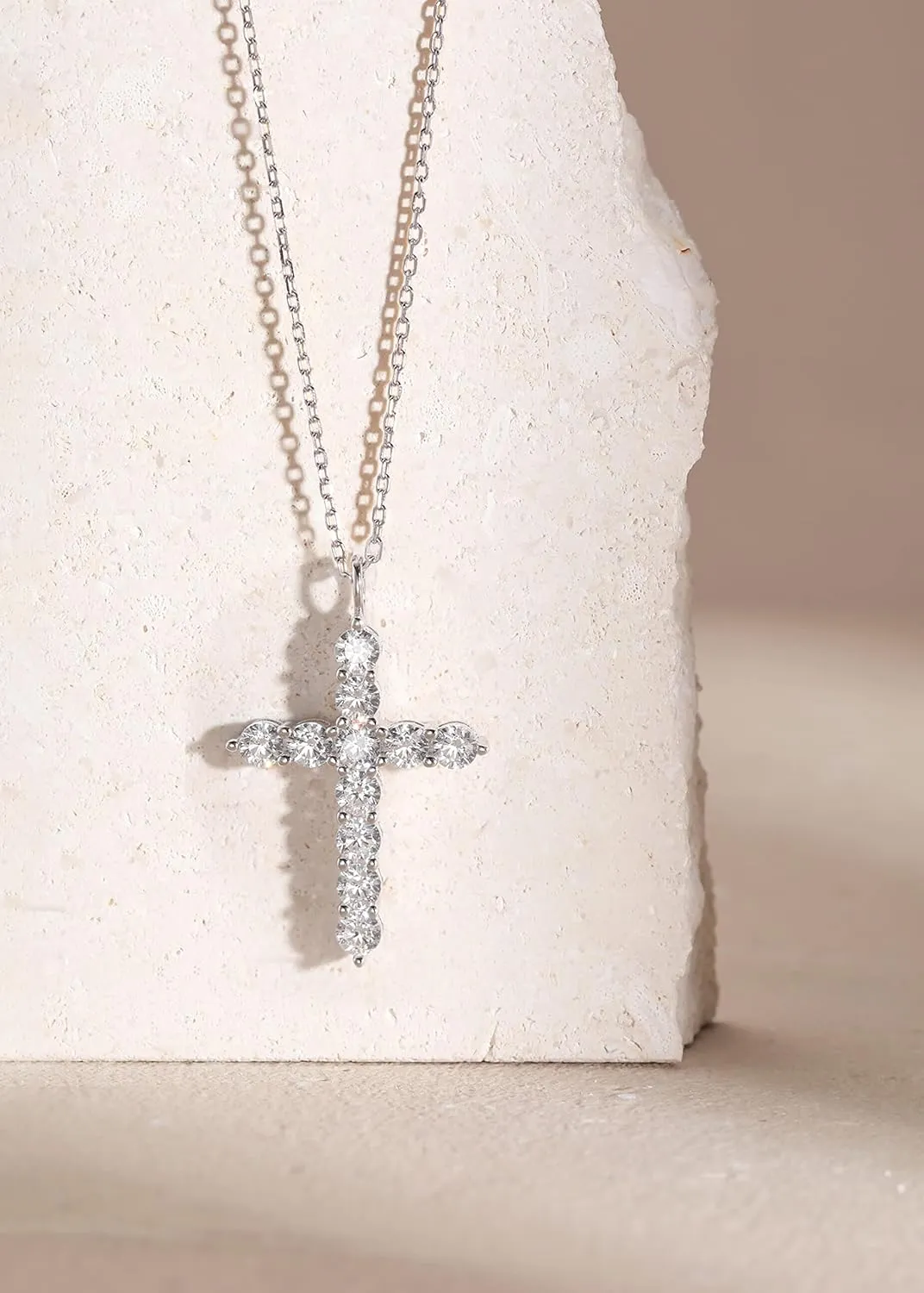 S.Leaf Cross Necklace for Women Sterling Silver Gold Birthstone Cross Chain Cubic Zirconia Necklaces Best Friend Birthday Gifts for Women Sister Mom Wife Her Friend Party