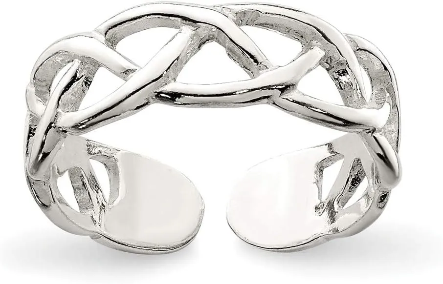 Solid 925 Sterling Silver Toe Ring Adjustable