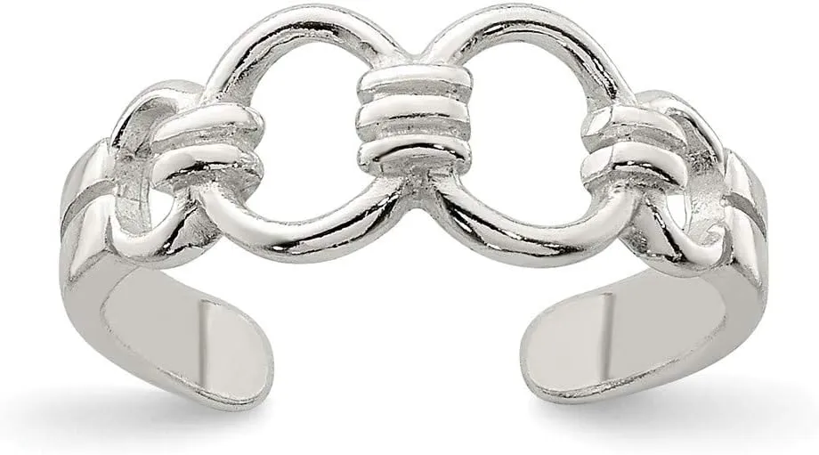 Solid 925 Sterling Silver Toe Ring Adjustable