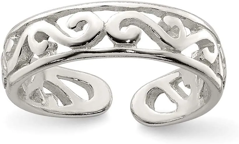 Solid 925 Sterling Silver Toe Ring Adjustable