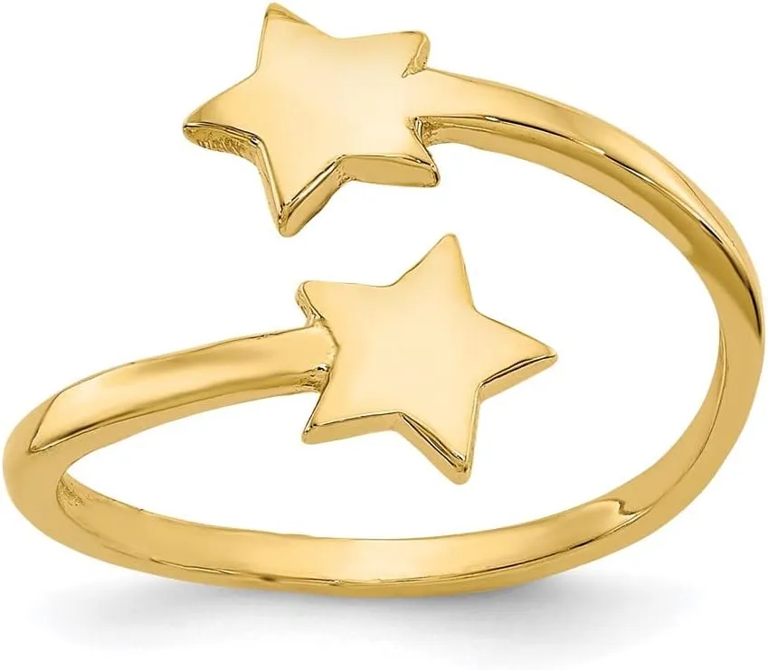 Sonia Jewels Real 14k Yellow Gold Star Toe Ring Adjustable