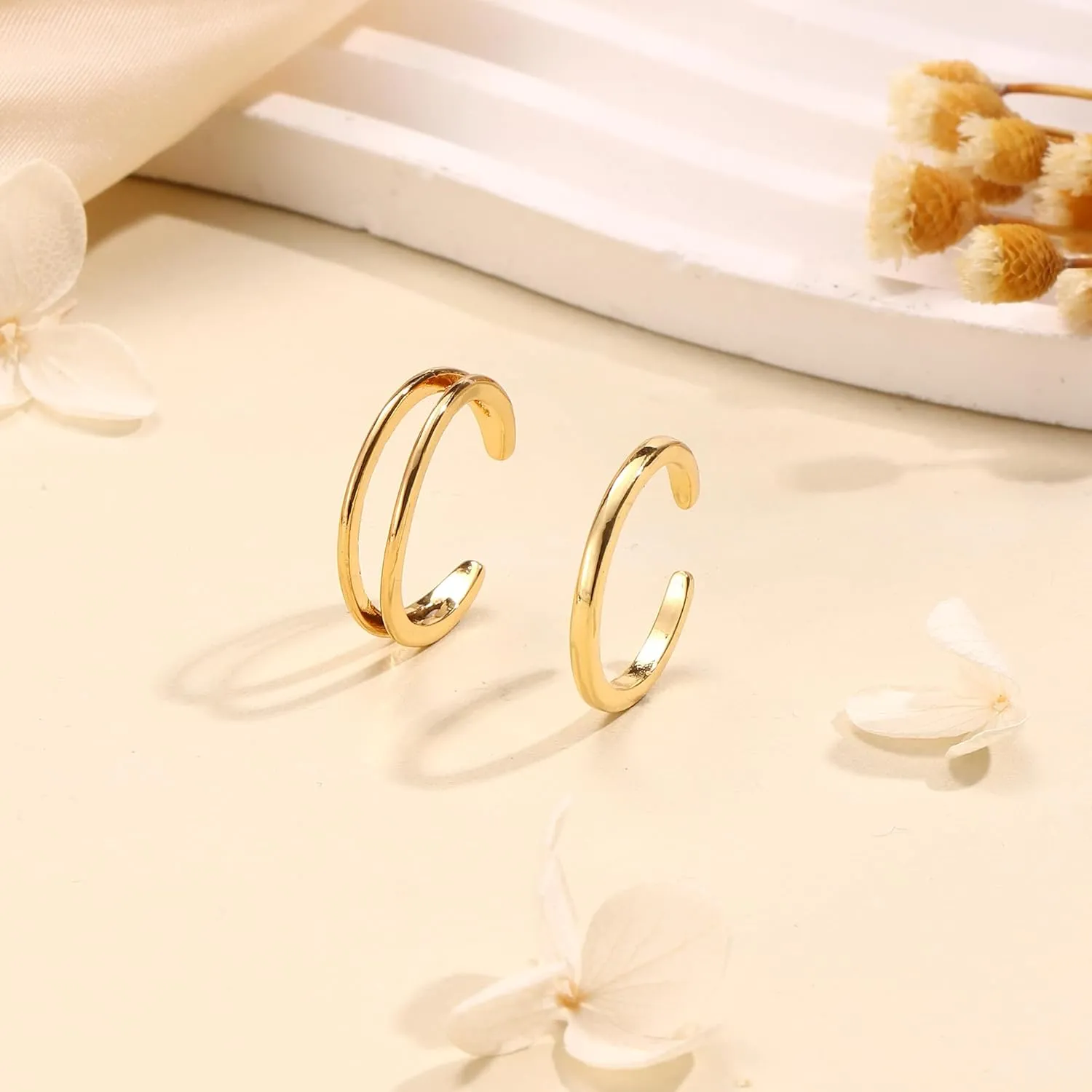 SONNYX Toe Rings for Women 14K Gold Silver Toe Ring Non Tarnish Adjustable Simple Open Band Toe Rings Summer Beach Foot Jewelry for Women