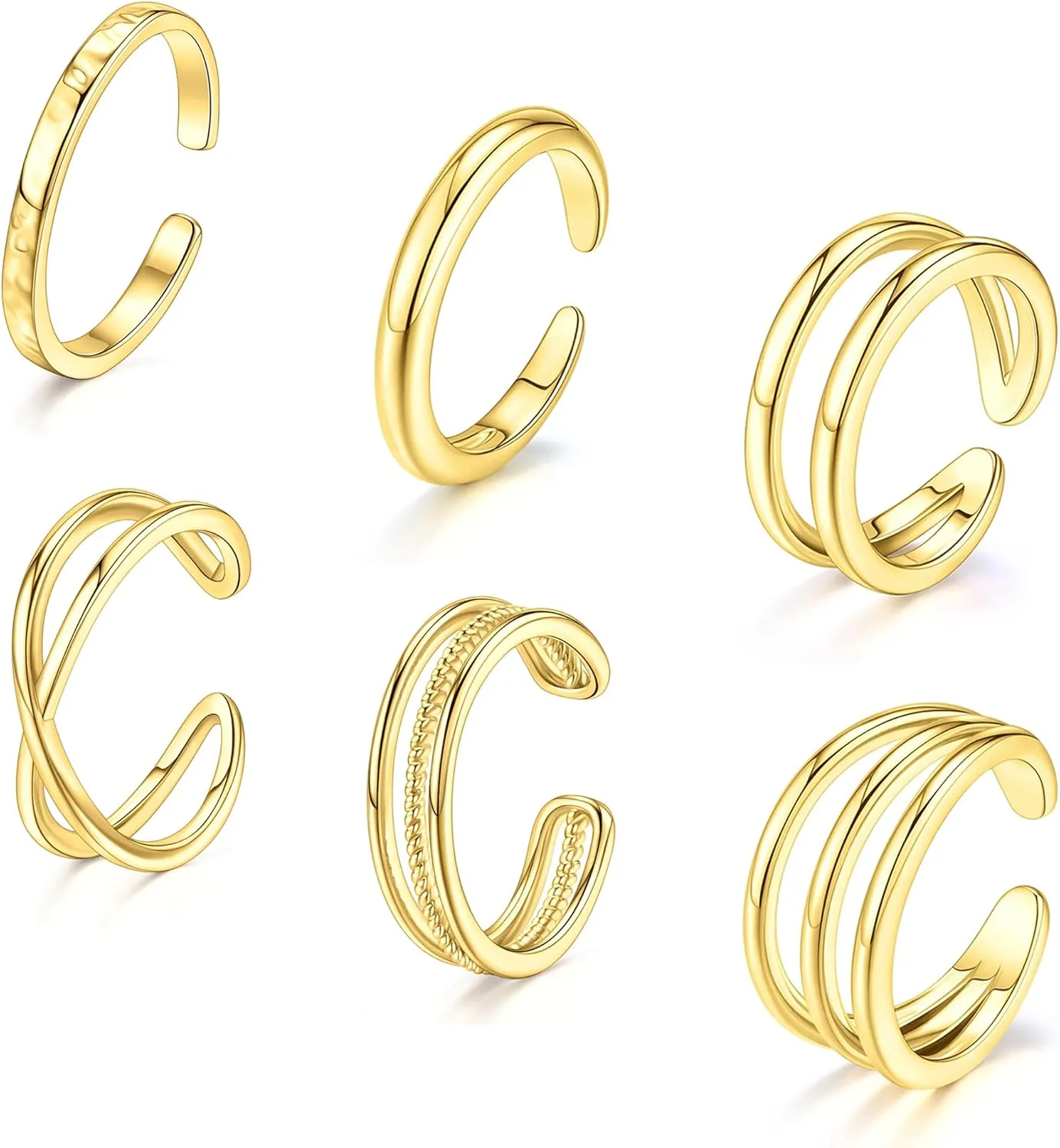 SONNYX Toe Rings for Women 14K Gold Silver Toe Ring Non Tarnish Adjustable Simple Open Band Toe Rings Summer Beach Foot Jewelry for Women