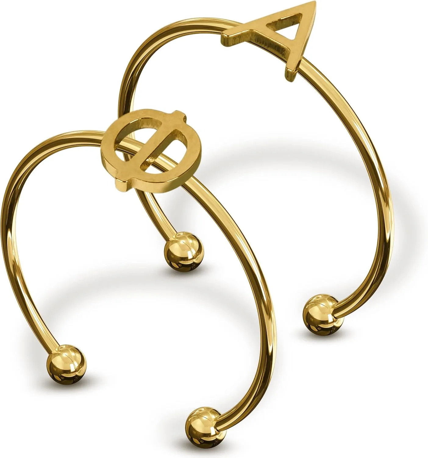 Sorority Shop Alpha Phi Stacking Ring Set - Adjustable Rings with 18k Gold Plating