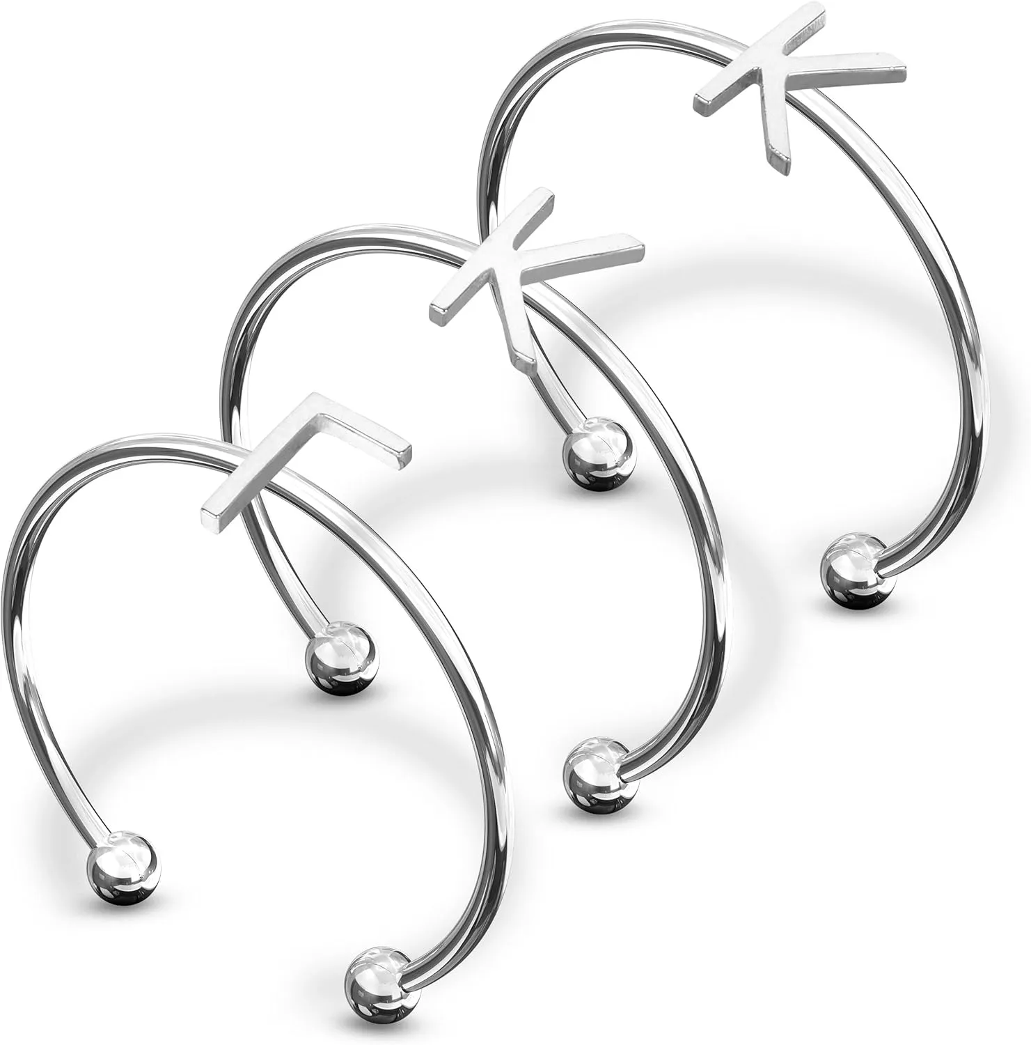 Sorority Shop Kappa Kappa Gamma Stacking Ring Set - Adjustable Rings with Silver Plating