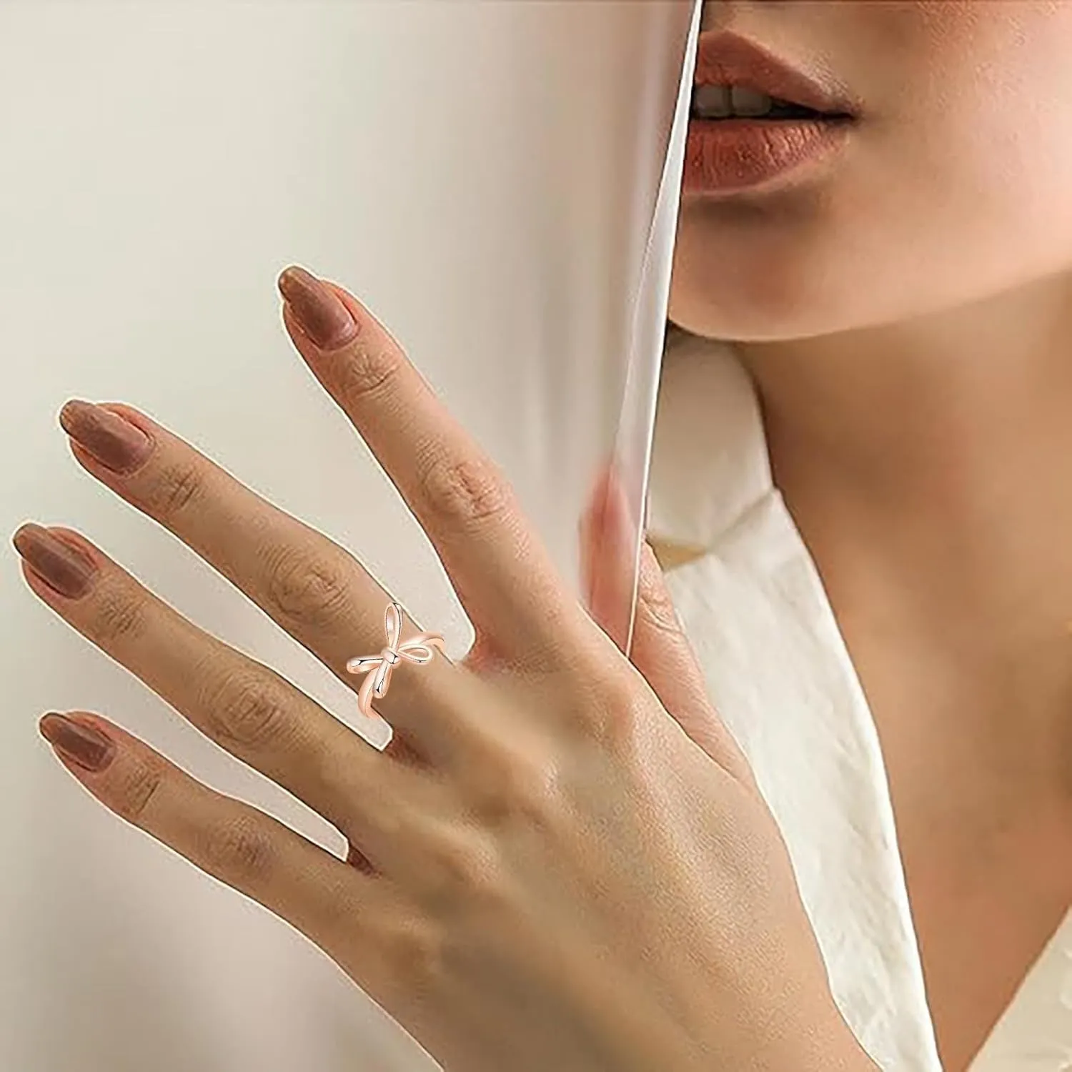 Spinner Fidget Statement Rings for Women,Sterling Silver Plated Adjustable Stacking Cubic Zirconia Stress Relieving Ring