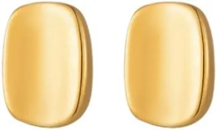 Square Stud Earrings for Women 18K Gold Plated Chunky Polished Studs Earrings Minimalist Ear Jewelry