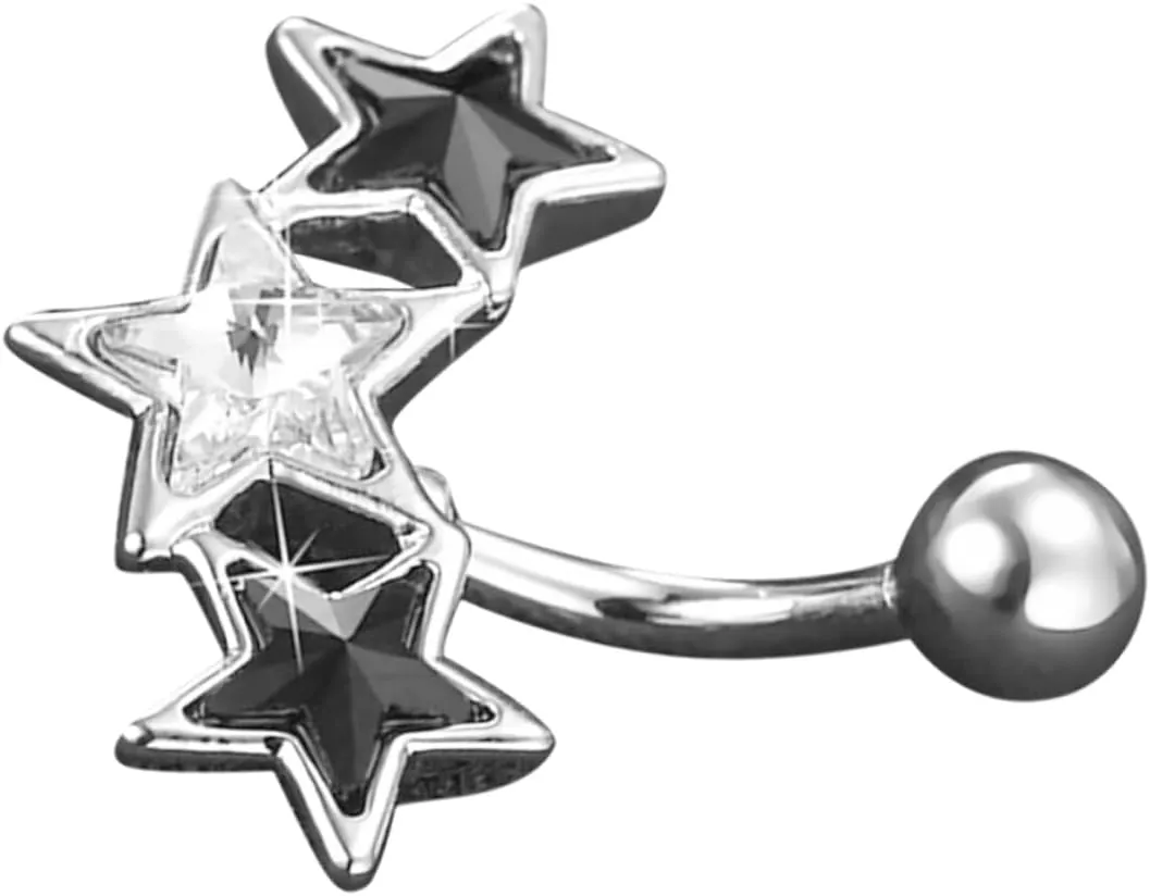 Stainless Steel Belly Button Ring Long Dangle Belly Piercing Jewelry Star Design for Women