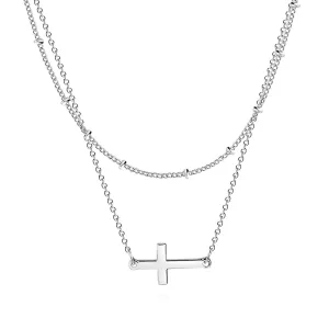 Stainless Steel Cross Layered Necklace