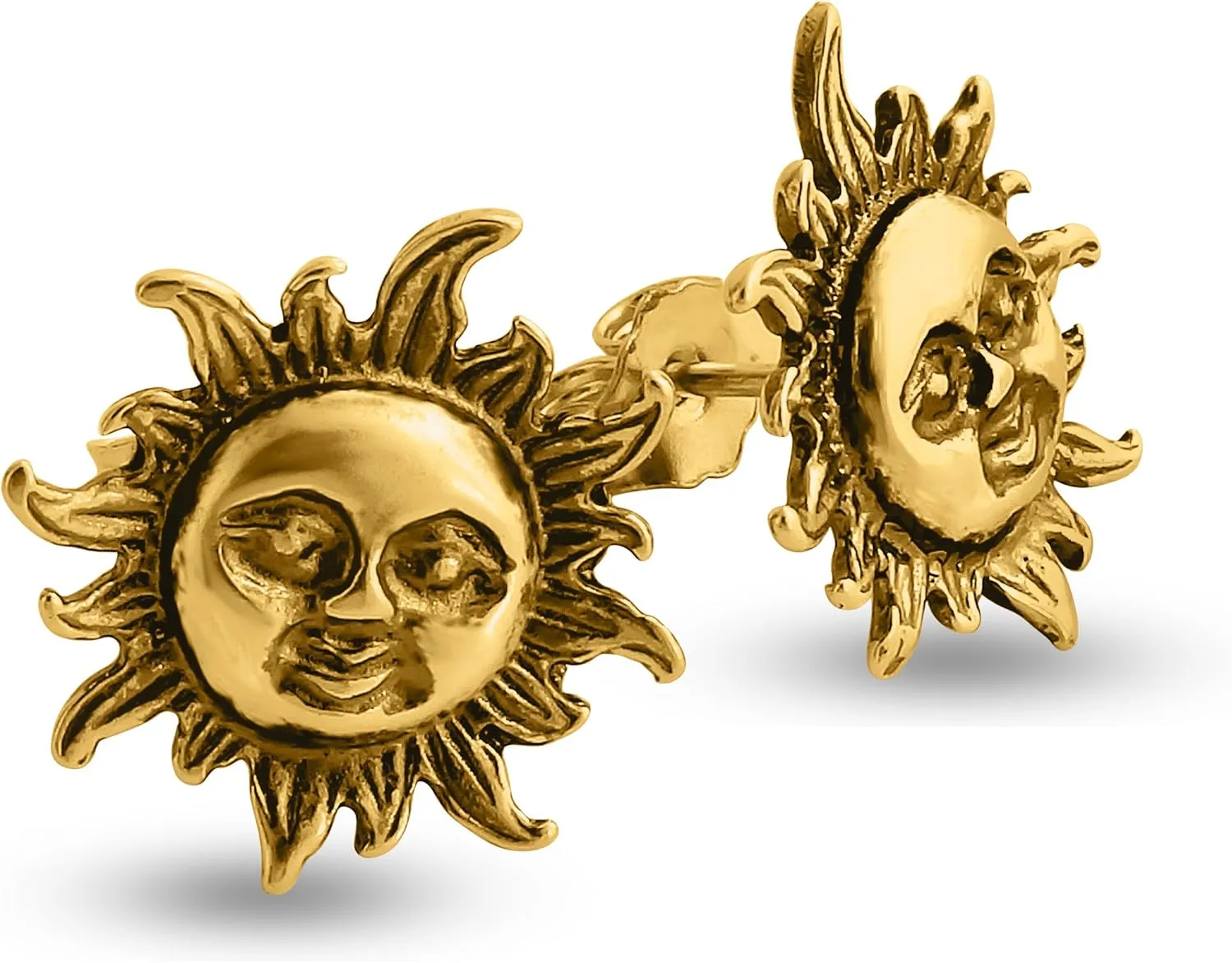 Stud Smiling Sun Stud Earrings 925 Sterling Silver Earrings Gold Plated Earrings.