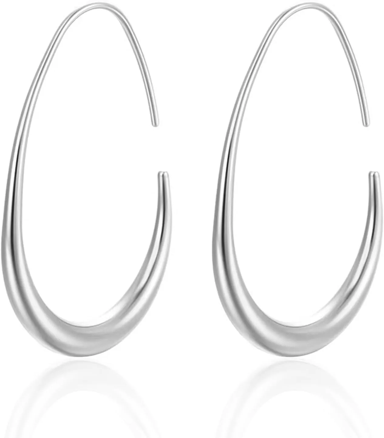 Teardrop Hoop Earrings for Women 14K Gold Plated Oval Hoop Earrings Lightweight Hypoallergenic Statement Earrings Jewelry Gift for Women Teen Girls