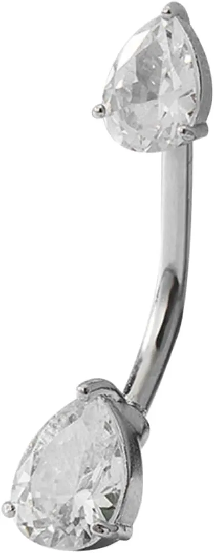 Teardrop Zircon Belly Button Ring for Women Elegant Body Piercing Jewelry Lightweight and Durable for Parties and Beach Wear Zircon