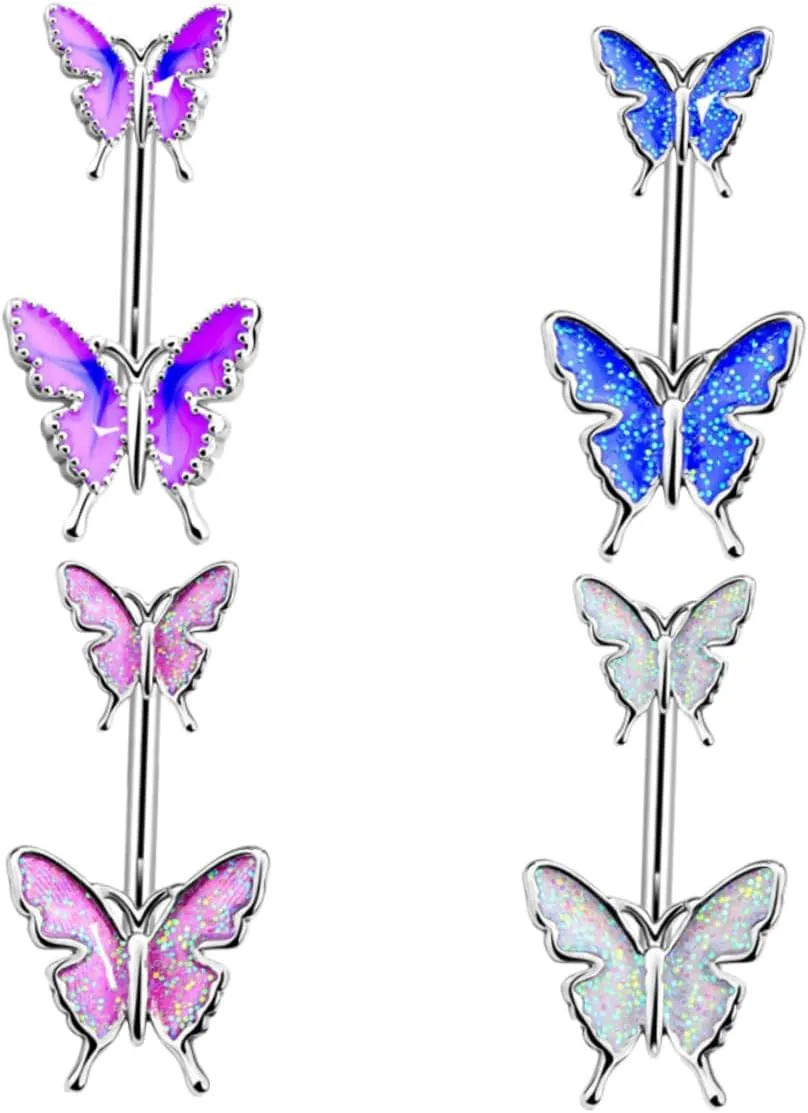 VALICLUD Navel Rings Fashionable Belly Button Jewelry for Women Comfortable and 4 Piece Set