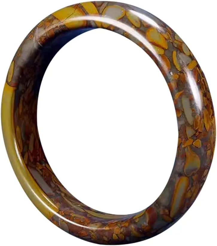 Vesppears Natural Feng Shui Colorful Jade Bangle Bracelet for Women Genuine Nuwa Stone Fashion Safe and Auspicious Fit 58-62mm
