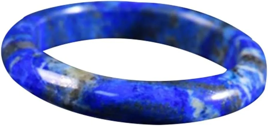 Vesppears Natural Feng Shui Jade Bangle for Women Genuine Blue Bracelet Blue Gold Stone Perfect Auspicious and Safe Fit 58-62mm