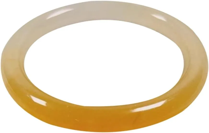 Vesppears Natural Feng Shui Jade Bangle for Women Genuine Chicken Oil Yellow Bracelet Perfect Auspicious and Safe Fit 58-62mm