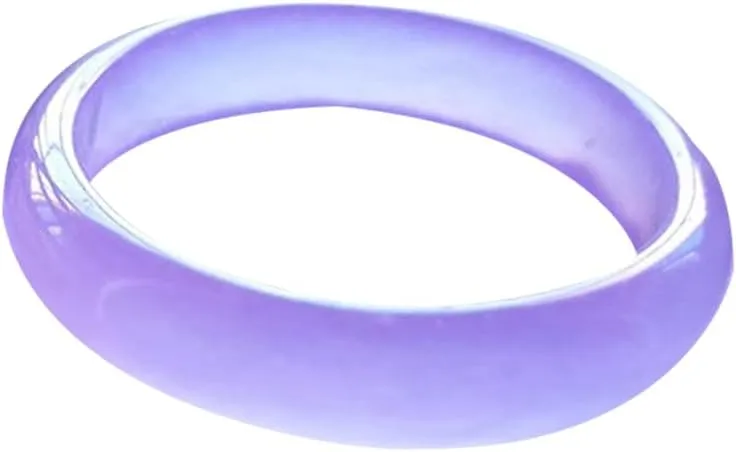 Vesppears Natural Feng Shui Jade Bangle for Women Genuine Pink Purple Bracelet Safe and Auspicious Perfect Fit 58-62mm
