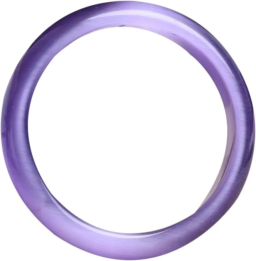 Vesppears Natural Feng Shui Jade Bangle for Women Genuine Purple Bracelet Jade Medal Safe and Auspicious Perfect Fit 58-62mm