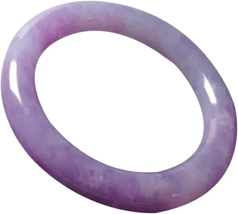 Vesppears Natural Feng Shui Jade Bangle for Women Genuine Purple Bracelet Jade Safe and Auspicious Perfect Fit 58-62mm