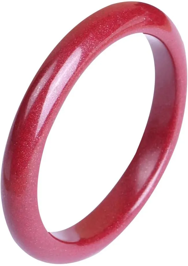 Vesppears Natural Feng Shui Red Jade Bangle Bracelet for Women Genuine Fashionable Safe and Auspicious Fit 58-62mm