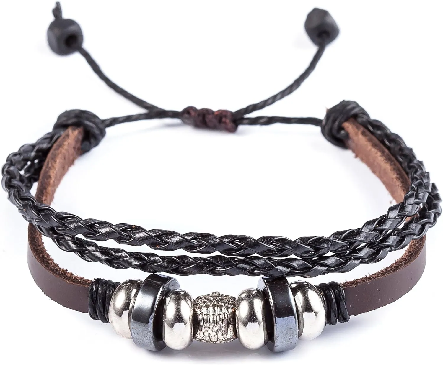 Vintage Genuine Leather Handmade Jewelry Men's Women's Braided Leather Bracelets