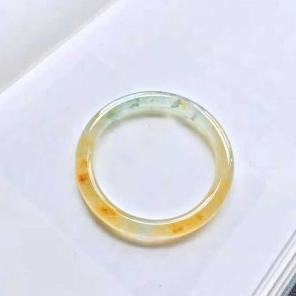Women's Bracelet, Ladies Jade Bangle, Yellow Jade Jade Bangle, Ladies Round Bar Jade Bangle, for Girlfriend, for Family, with Jewelry Box, 54-64mm,yellow-64mm,
