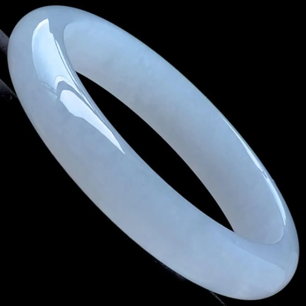 Women's Bracelet, Women's Jade Bangle, Natural White Jade Jade Bangle, Women's Wide Bar Jade Bangle, for Mother, for Friends, with Jewelry Box, 52-64mm,53mm,
