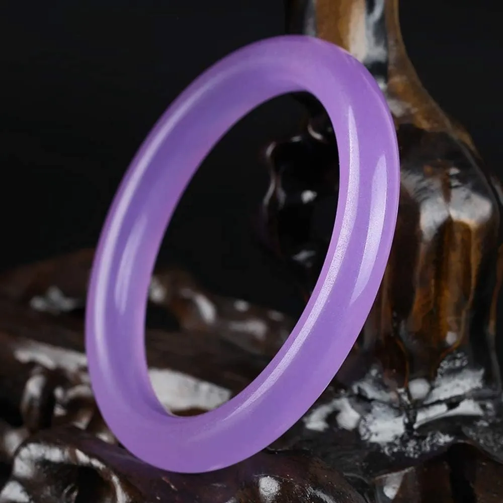 YASHUNJIA- Natural Bangle Purple Thin Round Women's Thin Bar Jewelry, Women's Bracelet
