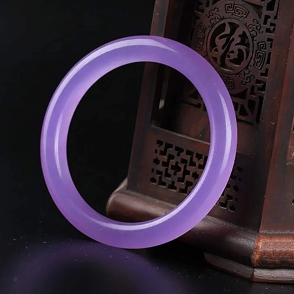 YASHUNJIA- Natural Bangle Purple Thin Round Women's Thin Bar Jewelry, Women's Bracelet