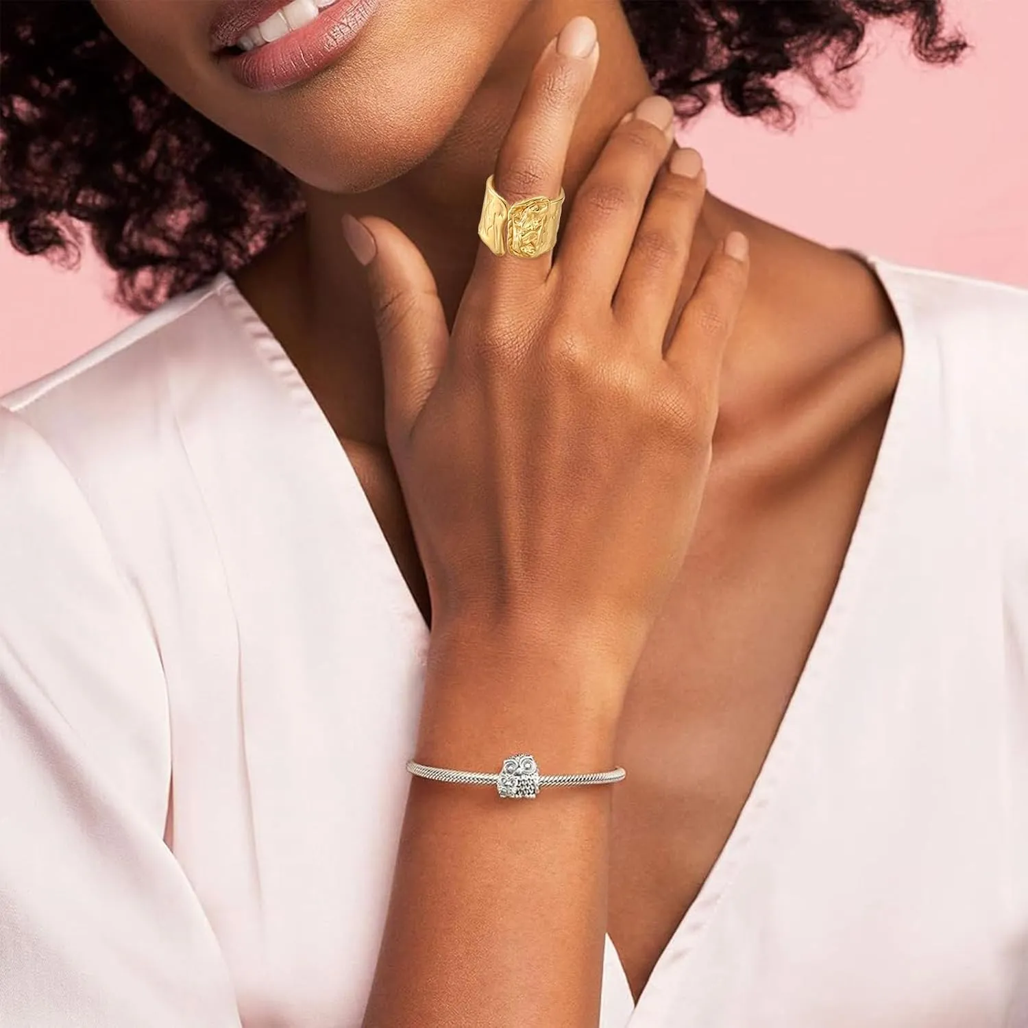 YBMYCM Gold Chunky Rings for Women Adjustable Geometric Rings Open Gold Plated Rings for Women
