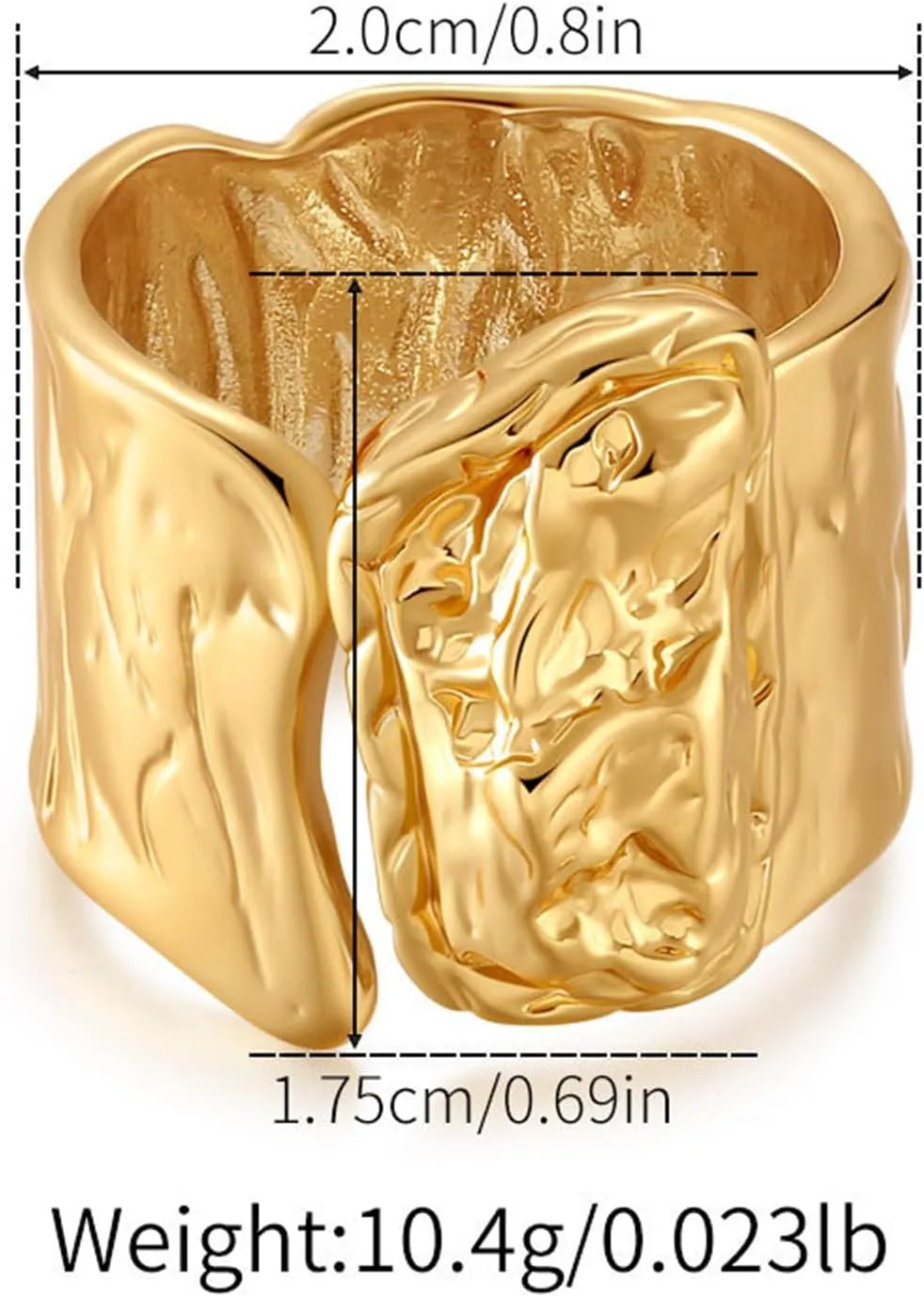 YBMYCM Gold Chunky Rings for Women Adjustable Geometric Rings Open Gold Plated Rings for Women